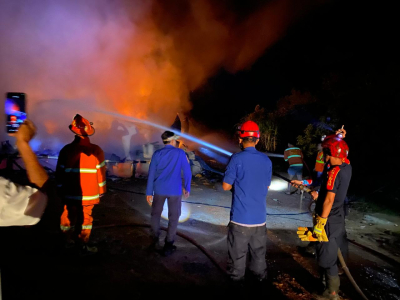 kebakaran di kota Singkawang 