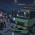 Tabrakan Beruntun Dua Bus Damri dan Truk di Tayan Hilir, Sopir Truk Tewas, Belasan Penumpang Luka-luka