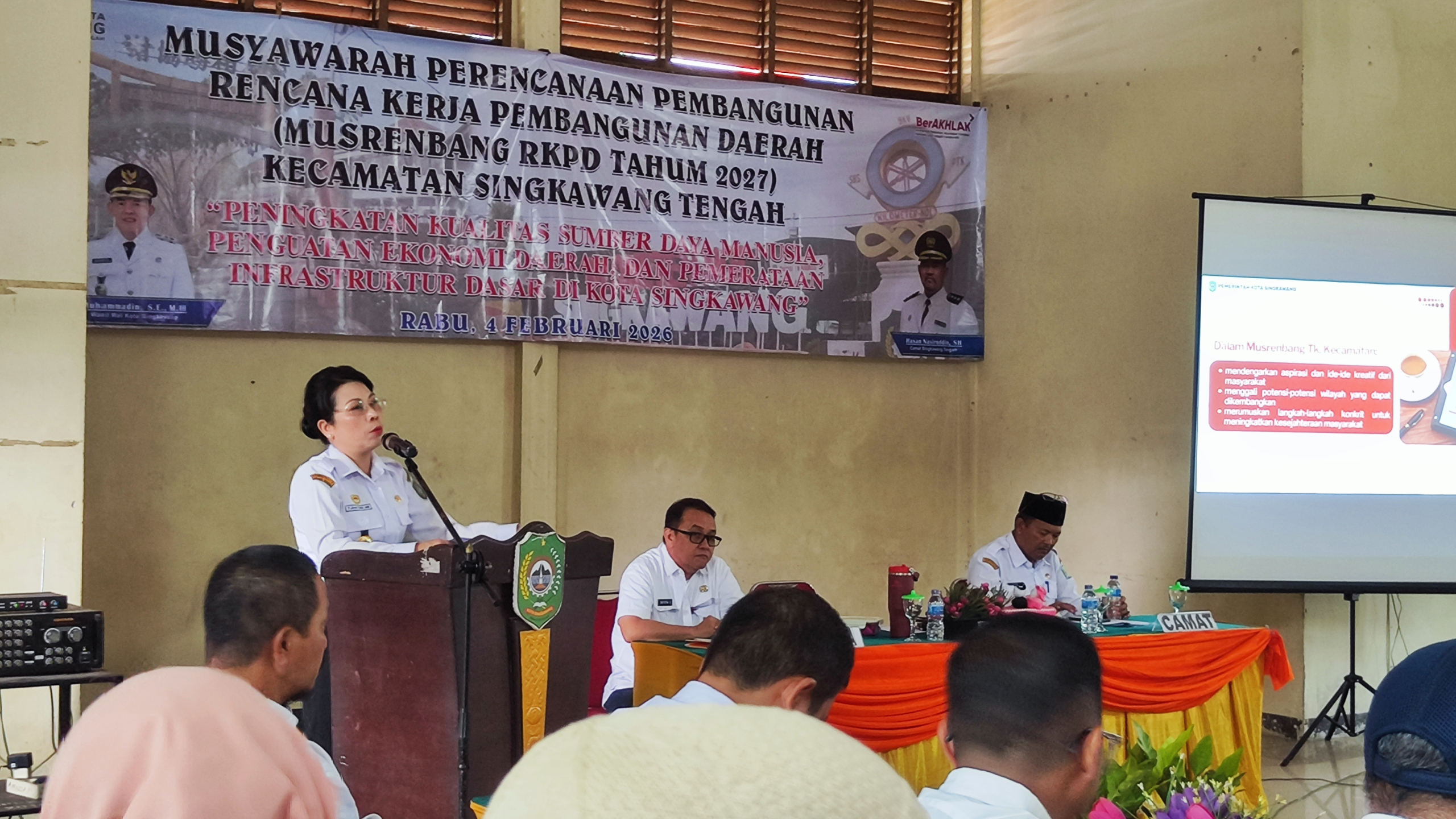 Di Forum Musrenbang Kecamatan ,Tjhai Chui Mie Bicara Soal Infrastruktur hingga Waspada Perdagangan Orang
