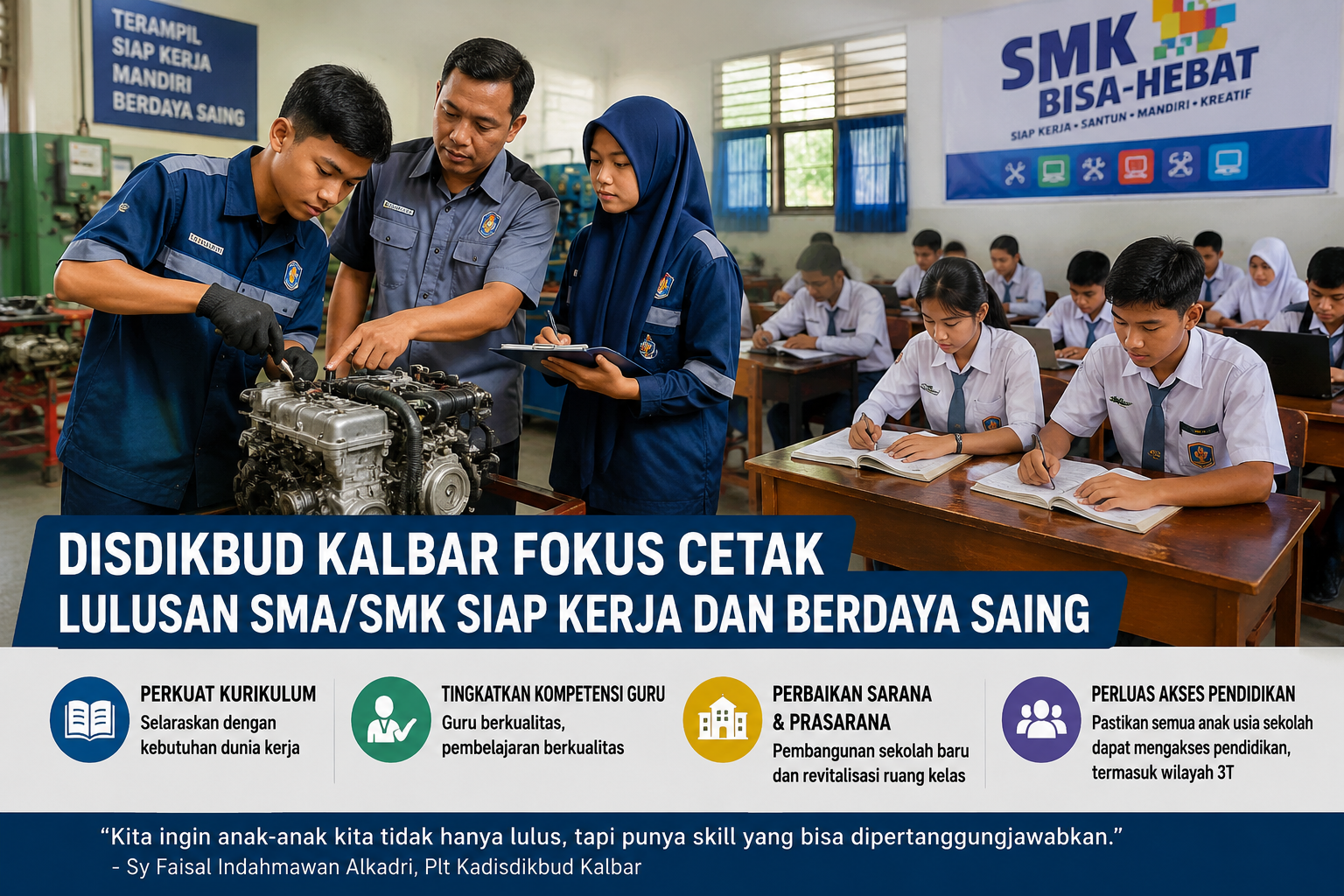 Disdikbud Kalbar Fokus Cetak Lulusan SMA/SMK Siap Kerja dan Berdaya Saing
